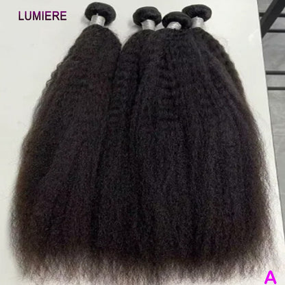 Pacotes de Cabelo Humano Liso Kinky Yaki 100% Cabelo Humano Virgem Puro Brasileiro Extensões de Cabelo em Promoção/Liquidação