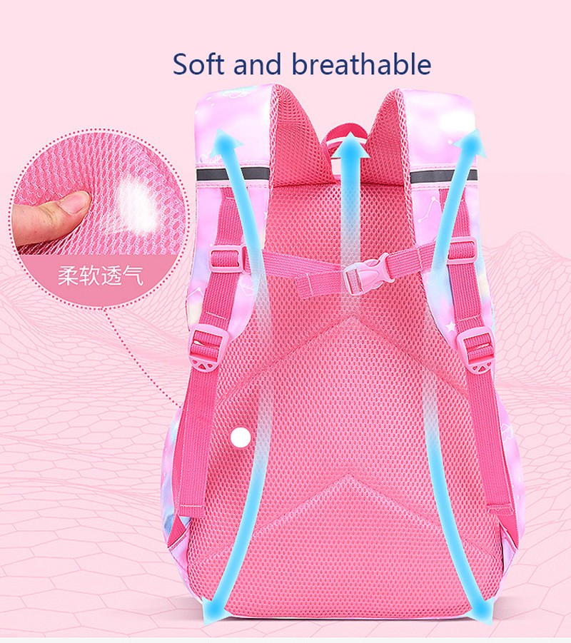 Mochila Escolar Menina Rosa Para Crianças Adolescentes Escolar Primária Kawaii Fofa Impermeável