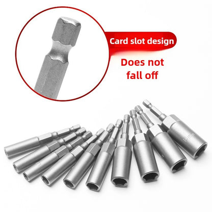 Conjunto de Bits de Impacto com Chave de Porca de 80mm de Comprimento e Profundidade 5.5-19MM Adaptador de Soquete para Ferramentas Elétricas Haste Hexagonal de 6.35MM