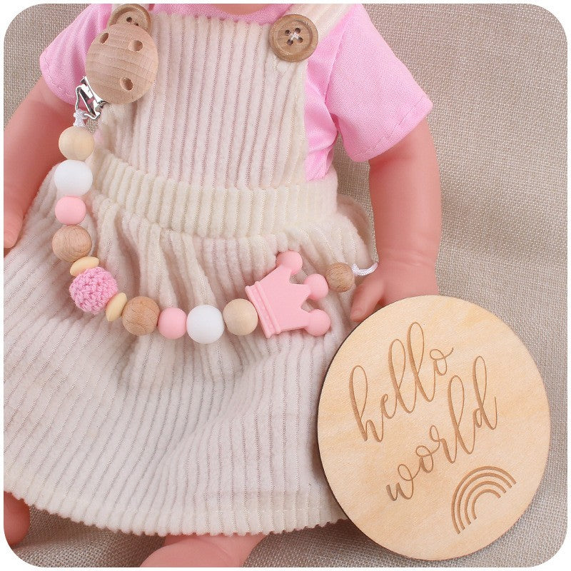 Baby Soother Nipple Clip Infant Dummy Holder Strap Pacifier Chain Silicone Beads for Baby Chew Toy Teether Teething BPA Free