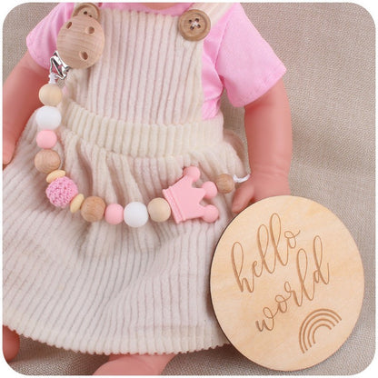 Baby Soother Nipple Clip Infant Dummy Holder Strap Pacifier Chain Silicone Beads for Baby Chew Toy Teether Teething BPA Free