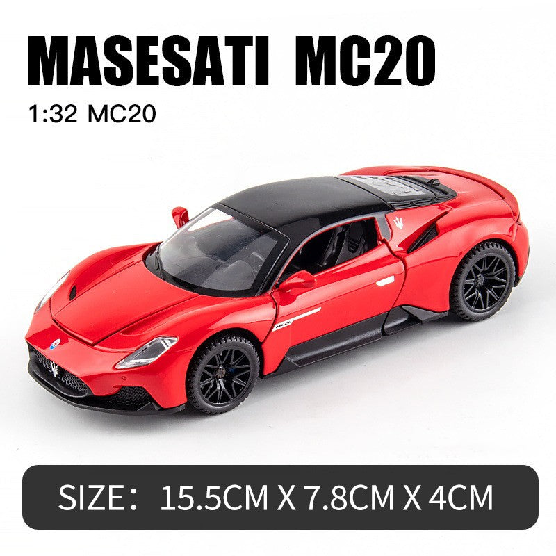 1:32 Maserati MC20 Coupé Liga Esporte Carro Fundido Miniatura Metal Carro Simulação Som e Luz Carro Brinquedo Para Meninos Velozes e Furiosos