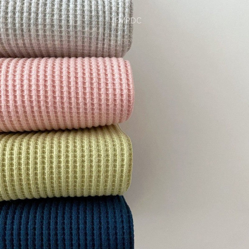 2023 Korea Toddler Baby Clothing Sets For Infant Baby Boys Clothes Set Mock Two-piece Waffle Cotton Sweatshirt+Pants 2pcs Outfit