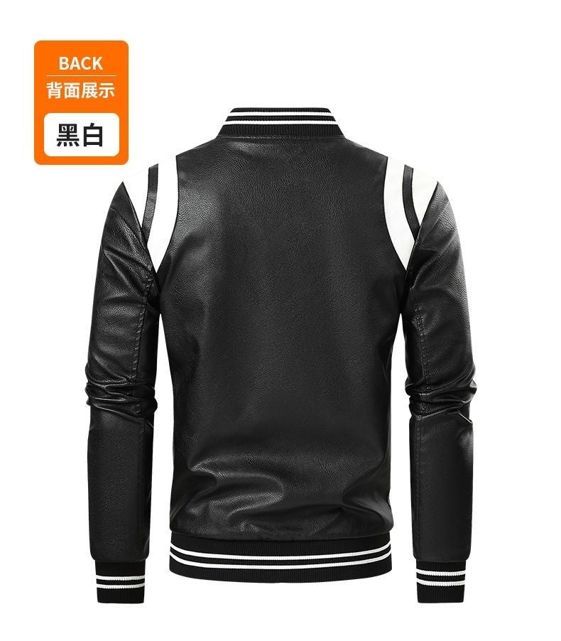 Spring and Autumn New Fashion Trend Retro Motorcycle PU Leather Jacket Men's Casual Loose Sports Large Size High Quality Coat