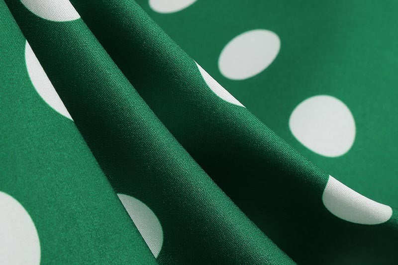 Elegant Women Summer Dress Puff Short Sleeve Polka Dot Peter pan Collar Vintage A-line Midi Long Party Sundress