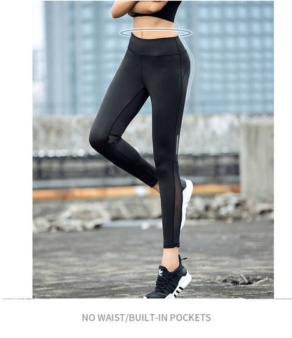 Women Fitness pants Tight Leggings Seamless High Waist Push Up mesh Legging Breathable Sport Cropped shorts Sexy Gym Yoga Pants