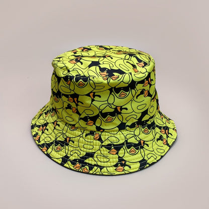 Cartoon Yellow Duck Bucket Hats New Unisex Cute Sunshade Double Sided Wearable Fashion Casual Versatile Outdoor Fisherman Caps