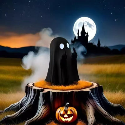 Figure Middle Finger Cute Ghost Statue Figure Small Scary Ghost Statue Halloween Home Figure Decoration Table Decoration Shelf