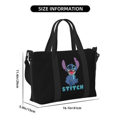 Custom Large SLilo And Stitch Cartoon Tote Bag Women Anime Shopping Shoulder Beach Gym Travel Bag