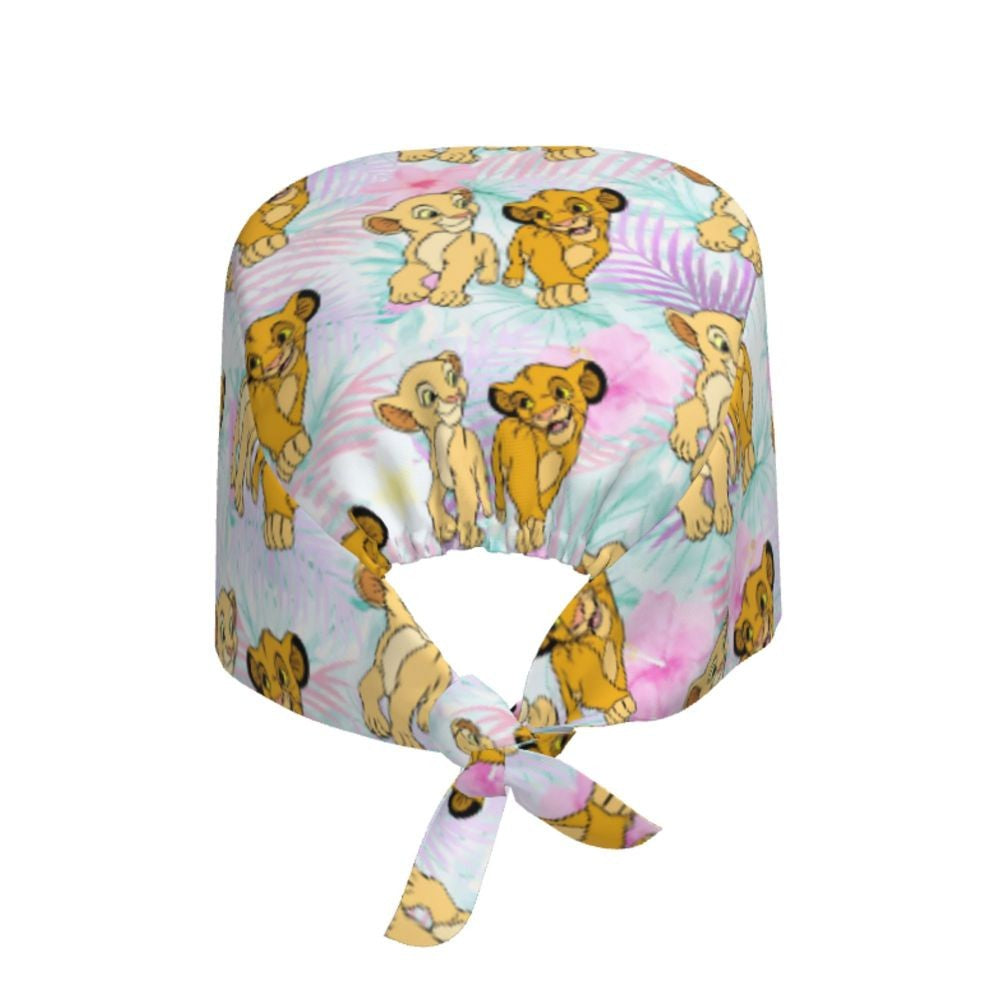 Boné cirúrgico personalizado O Rei Leão, divertido, para homens e mulheres, chapéu de esfoliação, gorro de enfermeira para dentista
