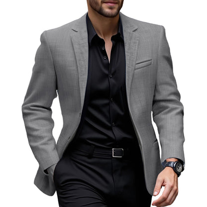 Men s Casual Blazer Single Button Stylish Solid Lapel V Neck Long Sleeve Sport Coats for Spring and Fall