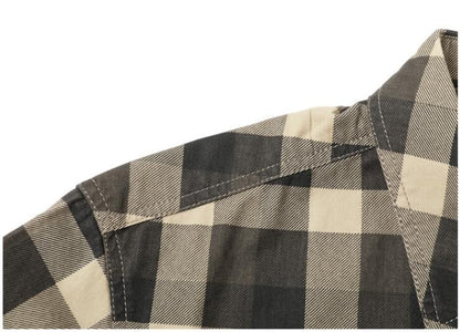 Quality Men Outdoor Long-sleeved Multi-pockets Plaid Shirts New Spring Male Cotton Loose Tooling Shirts Quality Man Cargo Shirts