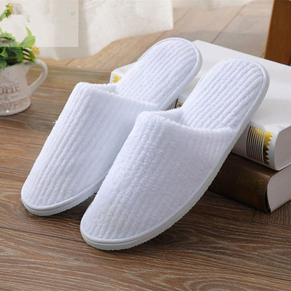 5 Pairs/Lot Mix Colors Men Women Disposable Hotel Slippers Cotton Slides Home Travel SPA Slipper Hospitality Cheap Footwear