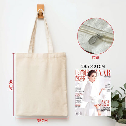 Wholesale Custom 50pcs/Lot Reusable Cotton Grocery Shopping Bags Printed logo High capacity Canvas Tote Bag