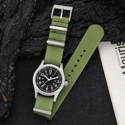 Militado Ml05 Vintage Field Watch VH31 Sweep Second Quartz Movement Sapphire Crystal High Clear AR Coating Luminous 38Mm Watches