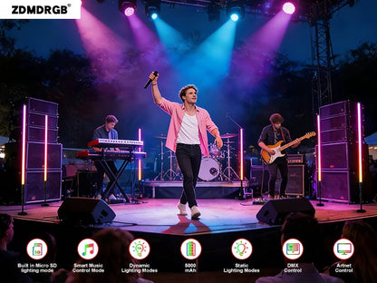 RGB Programmable Pixel LED Tube Light TL-130Ultra DMX Artnet Control for Video Studio DJ Booth