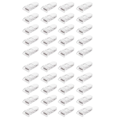 40Pcs Baby Kids T-Shape Plastic Pacifier Clips Soother Dummy Style Badge Holder White