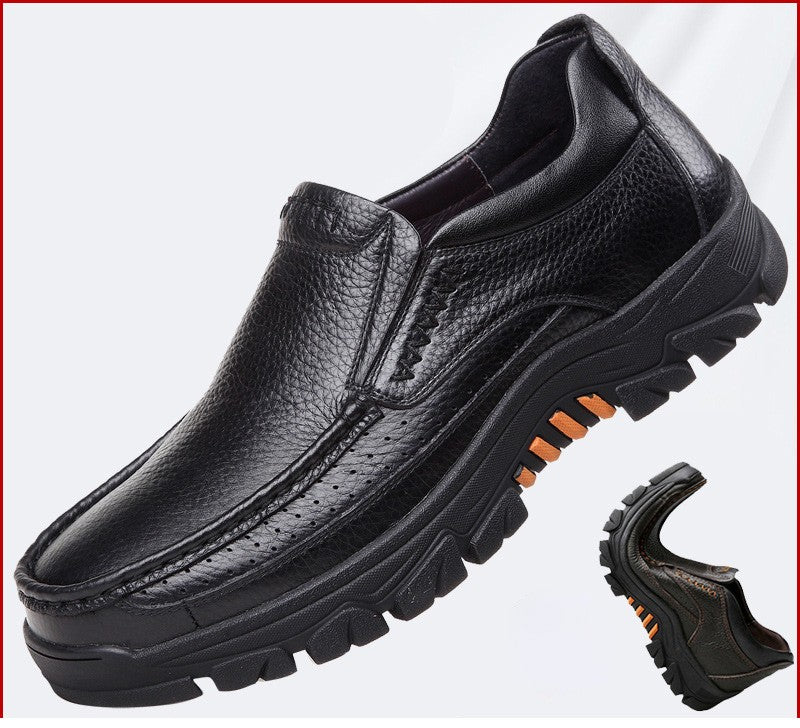 Genuine Leather Shoes Men Brogues Soft Cow Leather Men Casual Shoes New Male Footwear Black Brown Slip-on A2088