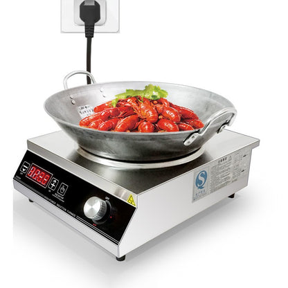 Fogão de Indução Comercial 3500W Placa Elétrica Côncava Máquina de Cozinhar de Alta Potência Fogão de Indução para Restaurantes de Fritura