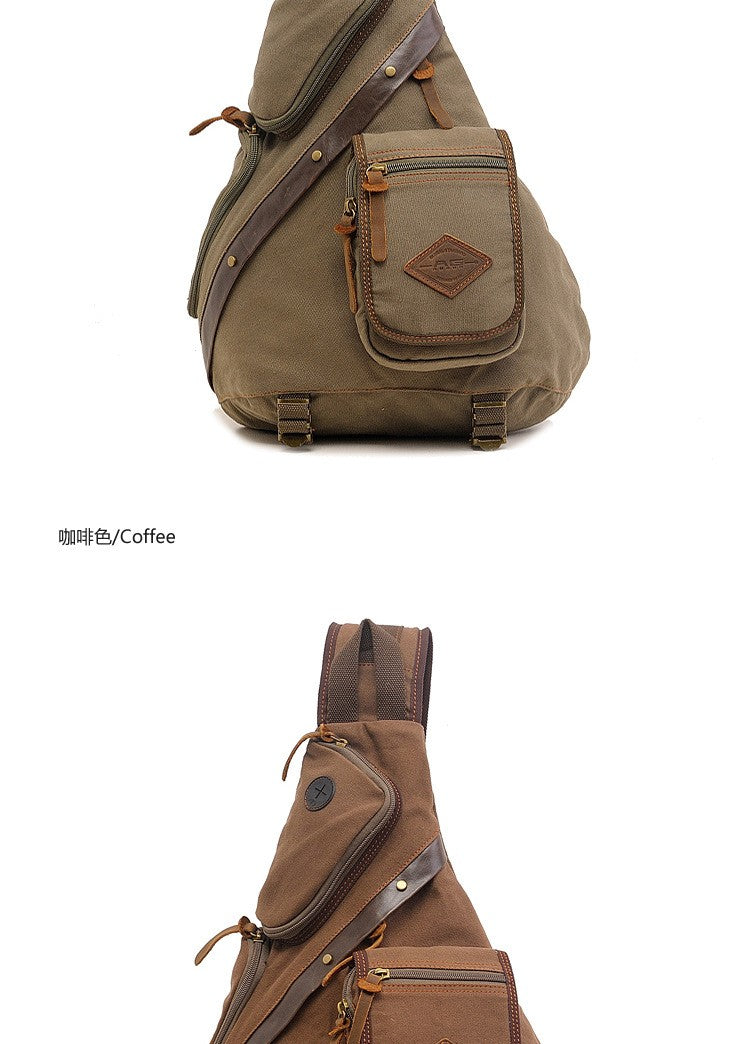 AUGUR Hot Sale Men Chest Back Pack Bag vintage Satchel Single Shoulder Bag Canvas Man Rucksack Knapack Bolsas Male