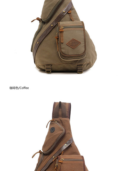 AUGUR Hot Sale Men Chest Back Pack Bag vintage Satchel Single Shoulder Bag Canvas Man Rucksack Knapack Bolsas Male