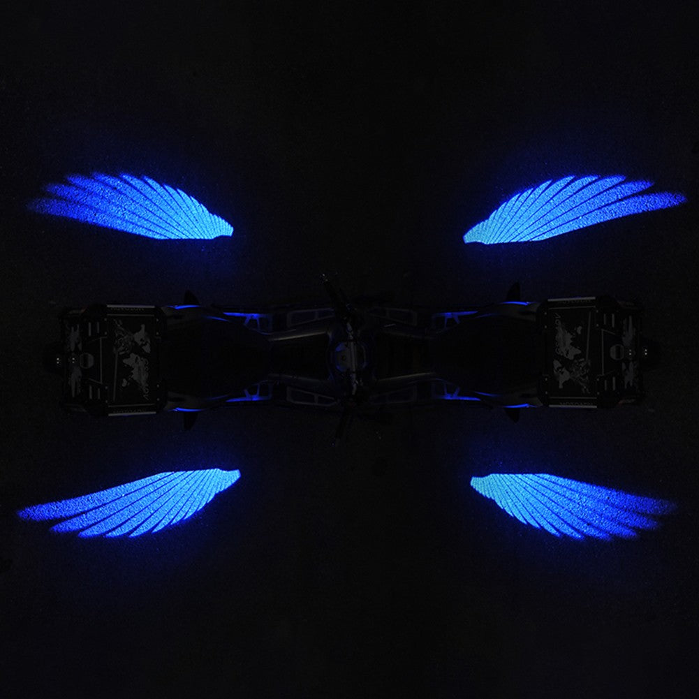 2Pcs Luz de Boas-Vindas LED Para Motocicleta Asas de Anjo Luzes de Projeção 8-30V Motocicleta Luz Decorativa Modificada Luzes Laser de Asa
