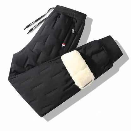 Men's Cargo Trousers Man Pants Plus Sweatpants Large Size Winter Warm Fleece Outer Y2k Alo Black Wear Thickened Baggy