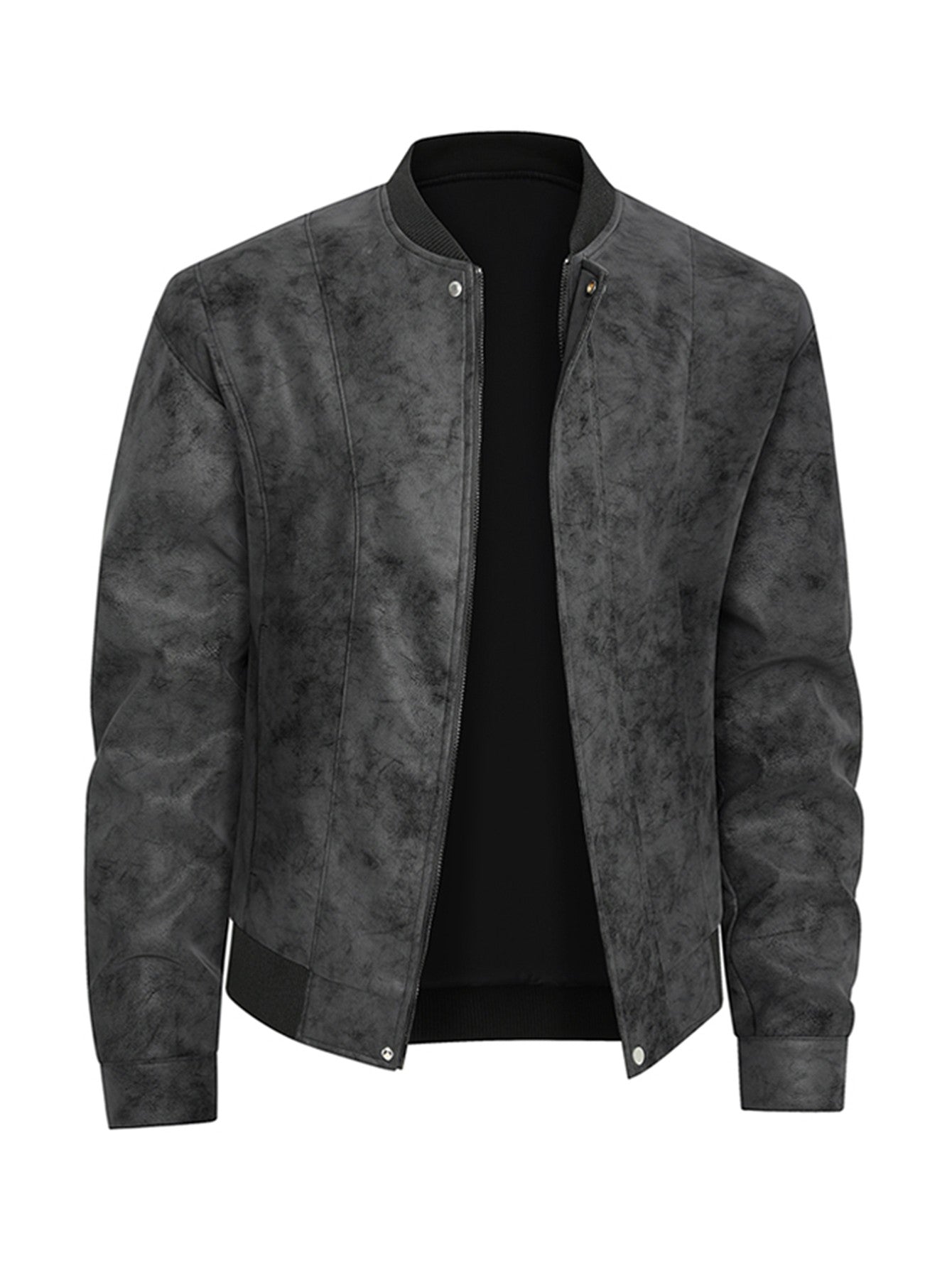 Men'S Motorcycle Jacket - Windproof Thermal Zip-Up Biker Coat with Stand Collar, Full-Zip Closure, Front Pockets - Lightweight N