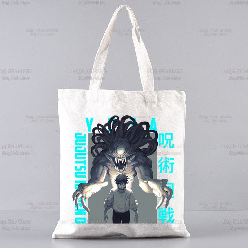 Jujutsu Kaisen Cartoon Shopping Bag Ryomen Sukuna Itadori Yuji Bolsas De Tela Shopper Okkotsu Yuta Gojo Satoru Shopping Jute Bag