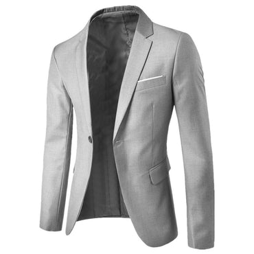 Men's Workwear Blazer Casual Spring Male Pocket Buesiness Slim Fit One Button Closure Uniform ZJFS-02020001