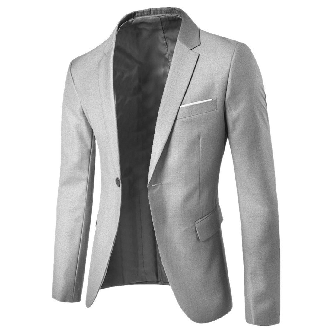 Men's Workwear Blazer Casual Spring Male Pocket Buesiness Slim Fit One Button Closure Uniform ZJFS-02020001