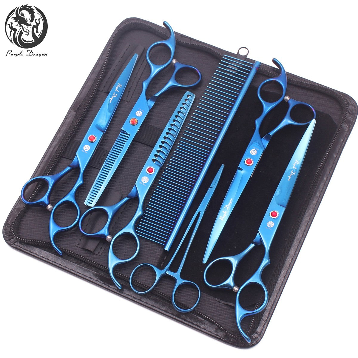 Conjunto de Tesouras para Tosa de Animais de Estimação - Tosa Profissional para Cães e Gatos, Aço Inoxidável, Afiado, Multi-Peças, Cabo Ergonômico, Aparador Durável