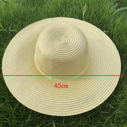 Summer Simple Straw Hats Women Men Wide Brim Beach Sun Hat Uv Protection Fishing Caps Farm Straw Hat With Windproof Rope Panama