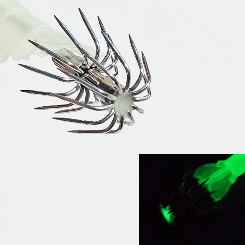 1 unidade 10g 11cm Camarão Macio Isca de Pesca Luminosa Polvo Lula Choco Isca Artificial pesca Apetrechos de Pesca