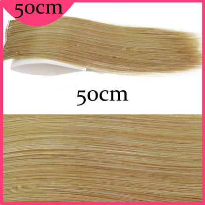 MERISI HAIR Apliques de Cabelo Sintético Liso Invisível com 2 Presilhas, Aumento de Volume, Extensões de Cabelo, Cobertura Lateral Superior