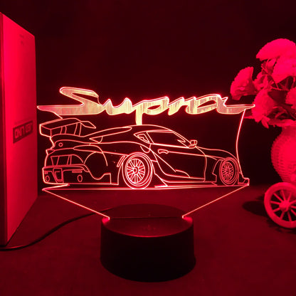 Sports Car 3d Illusion Lamp for Kids Bedroom Decor Nightlight Touch Sensor Atmosphere Birthday Gift Supercar Led Night Light
