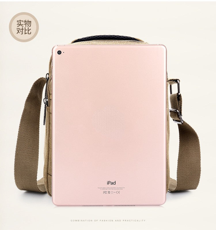 Canvas Shoulder Bag Men's New Korean Style Canvas Messenger Bag Outdoor Leisure Travel Portable Shoulder Bag Purse Handbag