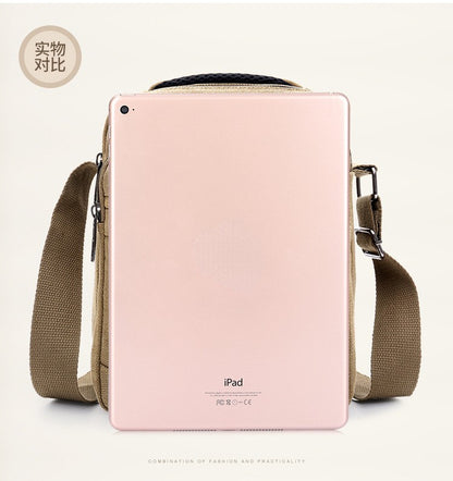 Canvas Shoulder Bag Men's New Korean Style Canvas Messenger Bag Outdoor Leisure Travel Portable Shoulder Bag Purse Handbag