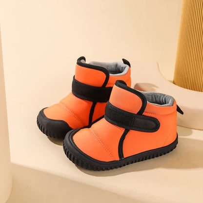 Unisex Kids Winter Outdoor Waterproof Fashion Short Snow Boots Boys and Girls Warm Cotton Comfortable Walking Shoes