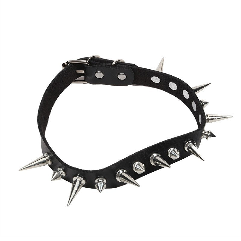 Gargantilha Punk com Spikes Longos, Coleira de Couro Sintético para Mulheres e Homens, Gargantilha com Tachas Grandes e Rebites Estilo Gótico, Acessórios de Colar 2025