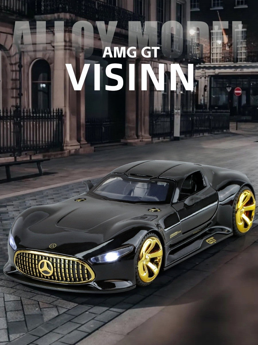 1:32 GT Car Diecast Metal Alloy Model Car Sound and Light Hobbies High Simulation Collections Ornaments Boyfriend
