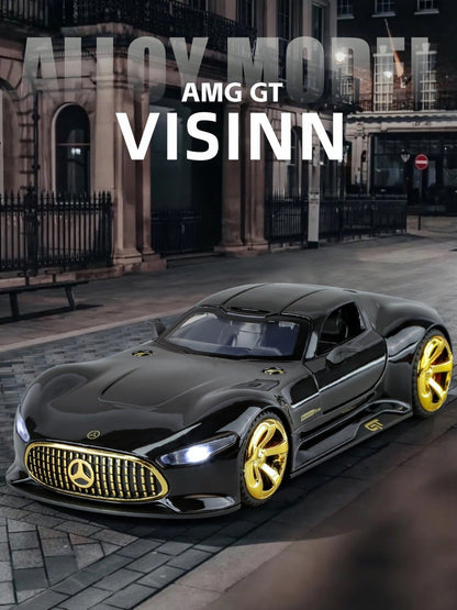 1:32 GT Car Diecast Metal Alloy Model Car Sound and Light Hobbies High Simulation Collections Ornaments Boyfriend