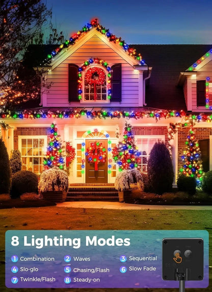 Large Solar Panel Fast Charge Lamp Outdoor Solar String Fairy Light Waterproof Garland String Lights For Christmas Party Garden