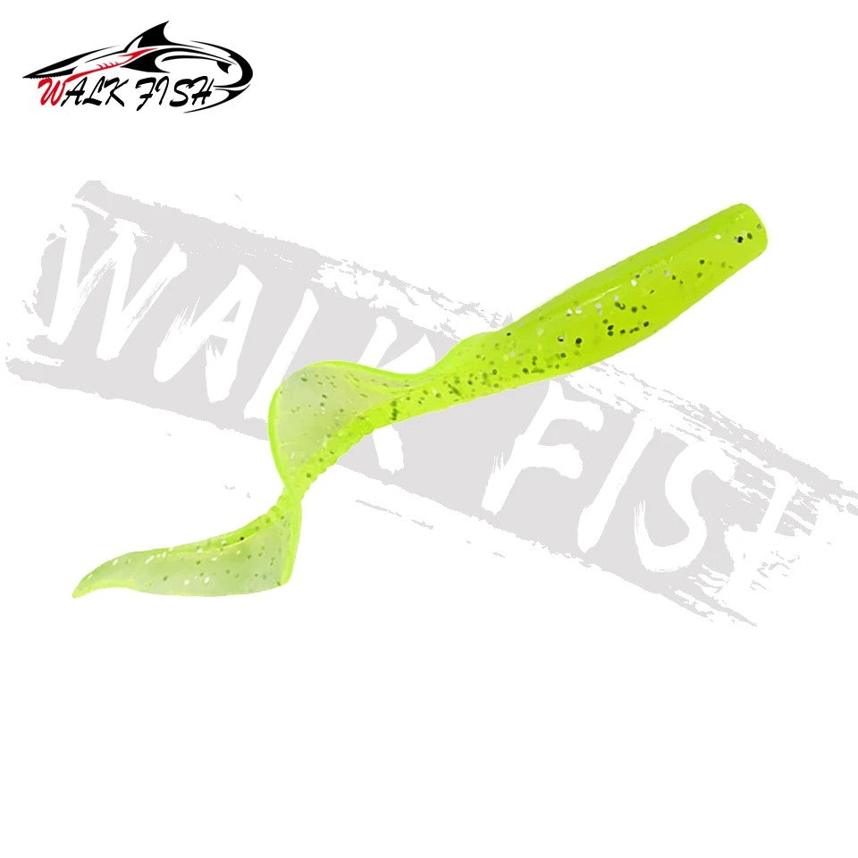 WALK FISH 10Pcs Spinpoler 60MM 80MM Iscas de Peixe Realistas Minhocas Isca de Silicone Artificial Macia Para Baixo Lúcio Isca Wobbler