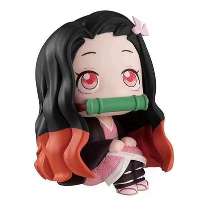 Anime Demon Slayer Boneco de Brinquedo 6cm Nezuko Tanjirou Zenitsu Inosuke Kyoujurou Kanawo Action Figures Modelo Brinquedo Presente de Natal de Aniversário Infantil