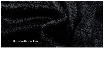 Men's Biker Leather Jacket Autumn Winter Thickened Fleece Casual Versatile Slim Fit Large Size PU Leather Coat