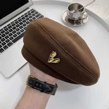 Women Berets Winter Hats Vintage French Plaid Top Cap Painter Hat Autumn Winter Street Octagonal Beret Caps