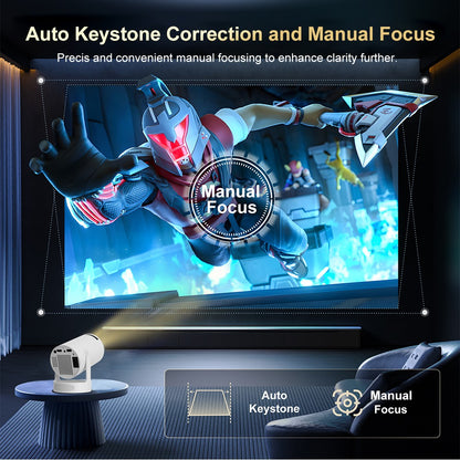 Salange HY300 Ultra Projector Update HY300 4K Android11 Wifi6 Allwinner H713 BT5.4 1080P 1280*720P Home Theater Outdoor Portable