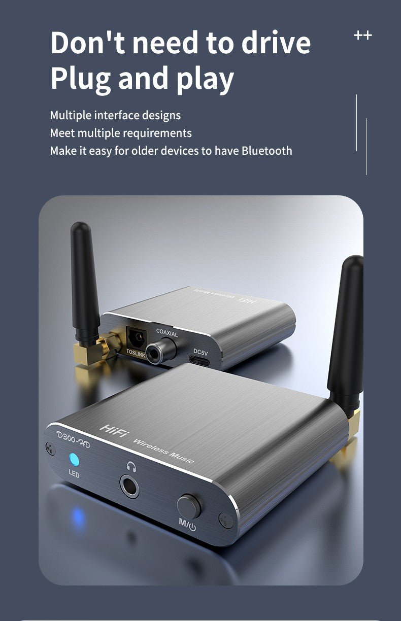CSR Wireless Receiver APTX-HD BT 5.2 HiFi Stereo Audio Adapter Support Coaxial Optical Fiber aptX-LL For Headphone TV Amplifier