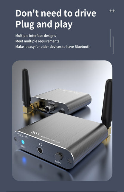 CSR Wireless Receiver APTX-HD BT 5.2 HiFi Stereo Audio Adapter Support Coaxial Optical Fiber aptX-LL For Headphone TV Amplifier